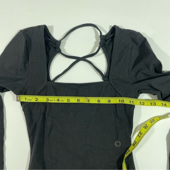 NWOT AE V Neck Bodysuit Dark Grey Long Sleeve - Picture 7 of 7